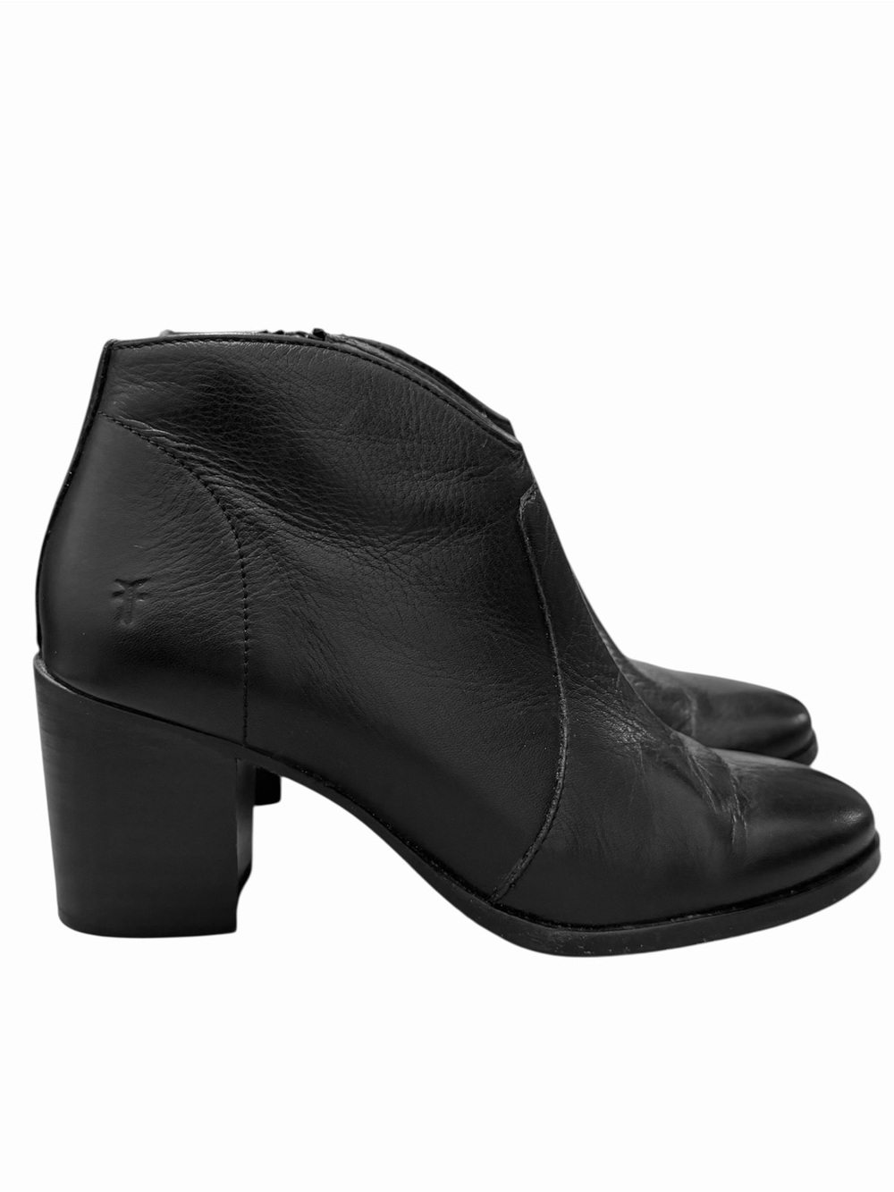 Frye Nora Black Leather Zip Short Boots